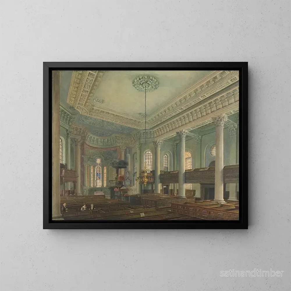Reproduktion av målningen av kyrkan Saint-Paul i Deptford – George Johann Scharf Reproduktion av målningen av kyrkan Saint-Paul i Deptford – George Johann Scharf