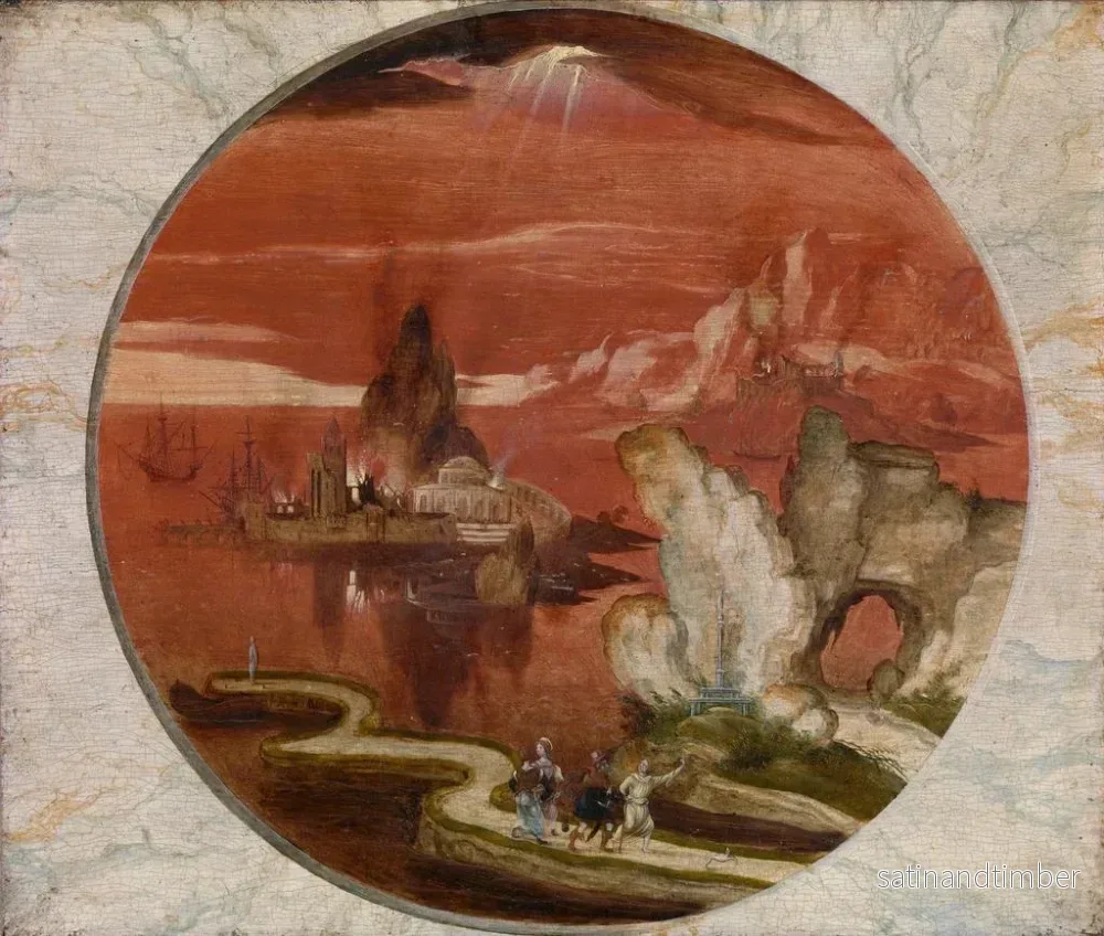 Reproduktion av målningen Lot och hans familj flyr Sodom och Gomorra - Joachim Patinier - Bild 2