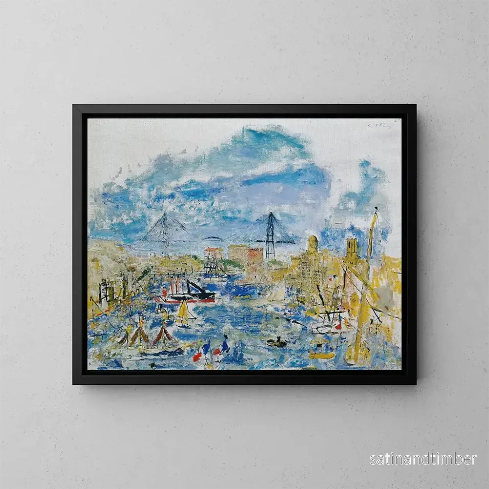 Reproduktion av målningen av Marseille hamn - Wilhelm Thöny