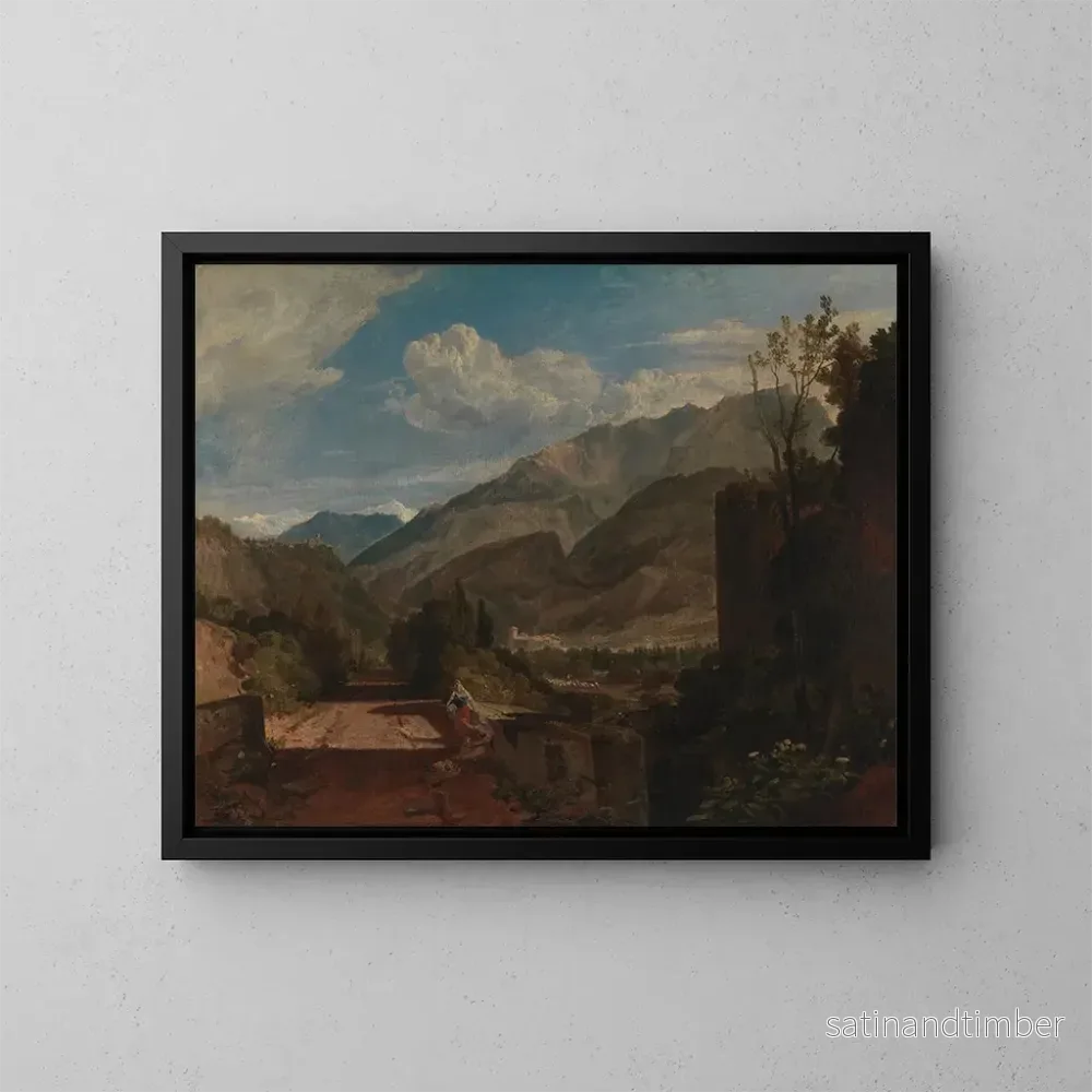 Reproduktion av målningen av Château de Saint-Michel de Bonneville i Savoie - Joseph Mallord William Turner