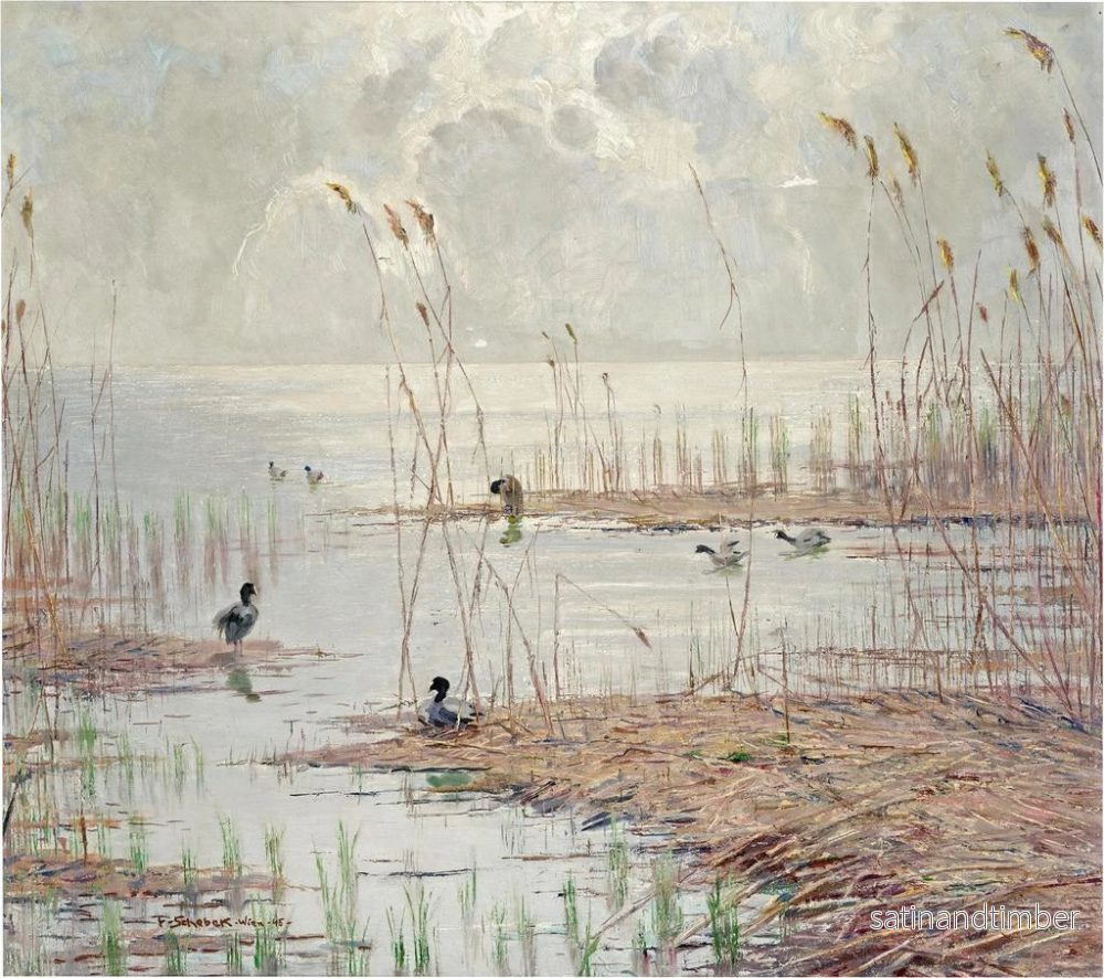 Reproduktion av målningen Motiv av Tollense-sjön, Mecklemburg-platån - Ferdinand Schebek - Bild 2