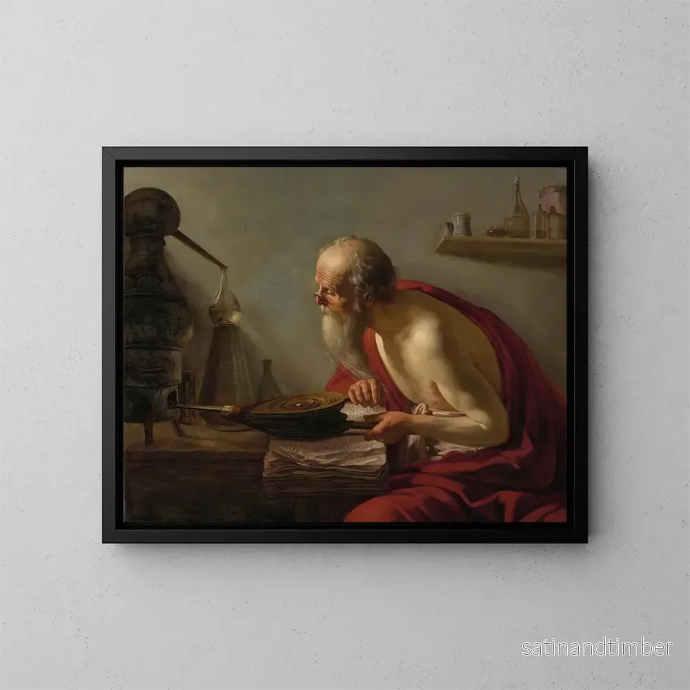 Reproduktion av målningen En gammal alkemist i sitt studie - Johannes Paulus Moreelse