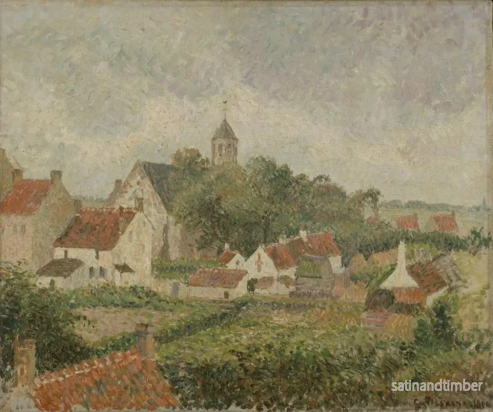 Reproduktion av målningen Le village de Knokke - Camille Pissarro - Bild 2