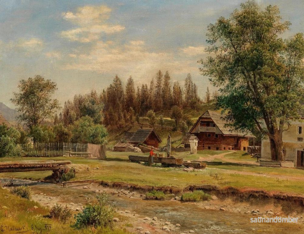 Reproduktion av målningen Vue sur le village de Tutschach près d'Aflenz - Ludwig Halauska - Bild 2
