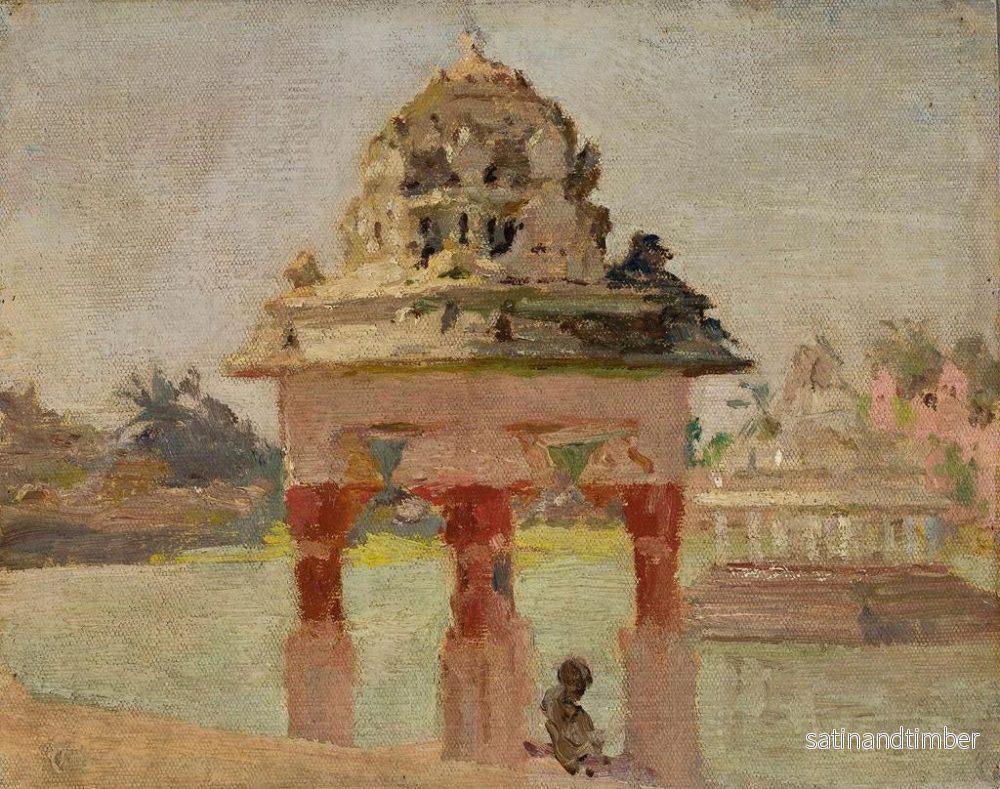 Reproduktion av målningen Temple de Madras avec le bassin sacré - Jan Cybis - Bild 2