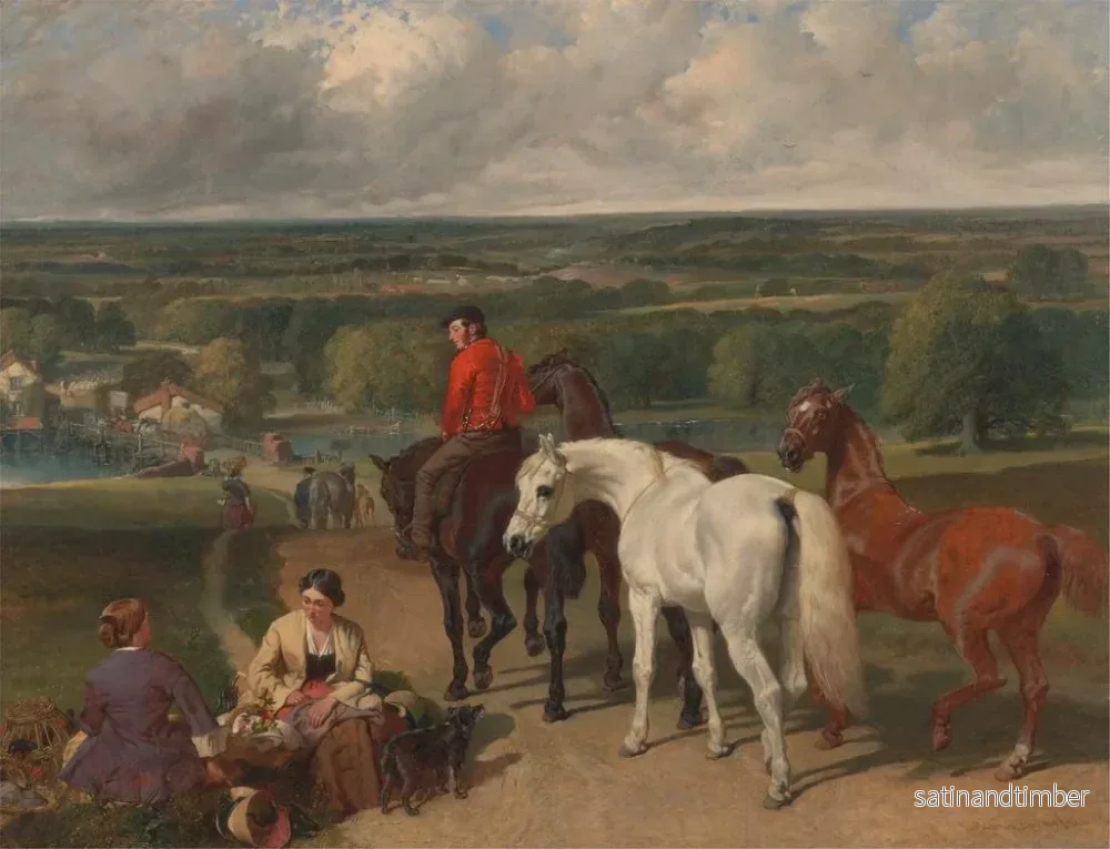 Reproduktion av målningen Övning av de kungliga hästarna - John Frederick Herring den äldre - Bild 2