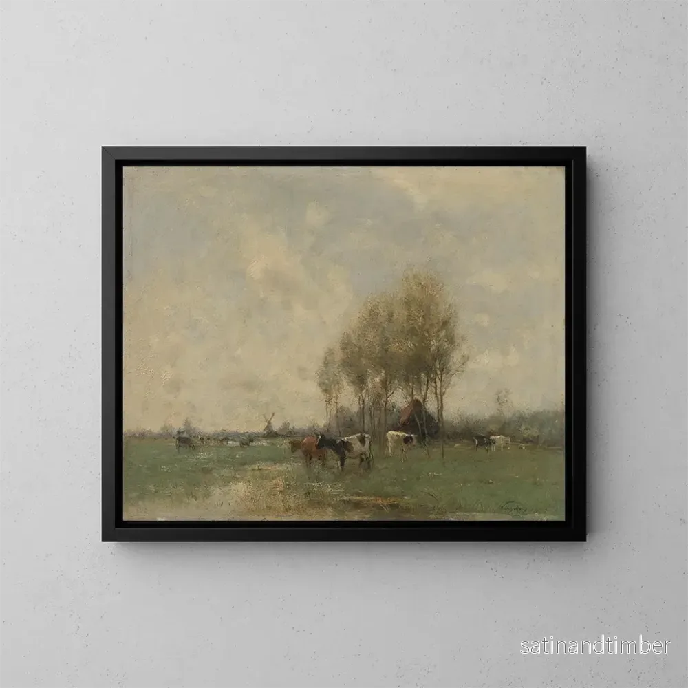 Reproduktion av målningen betande kor - Willem Maris