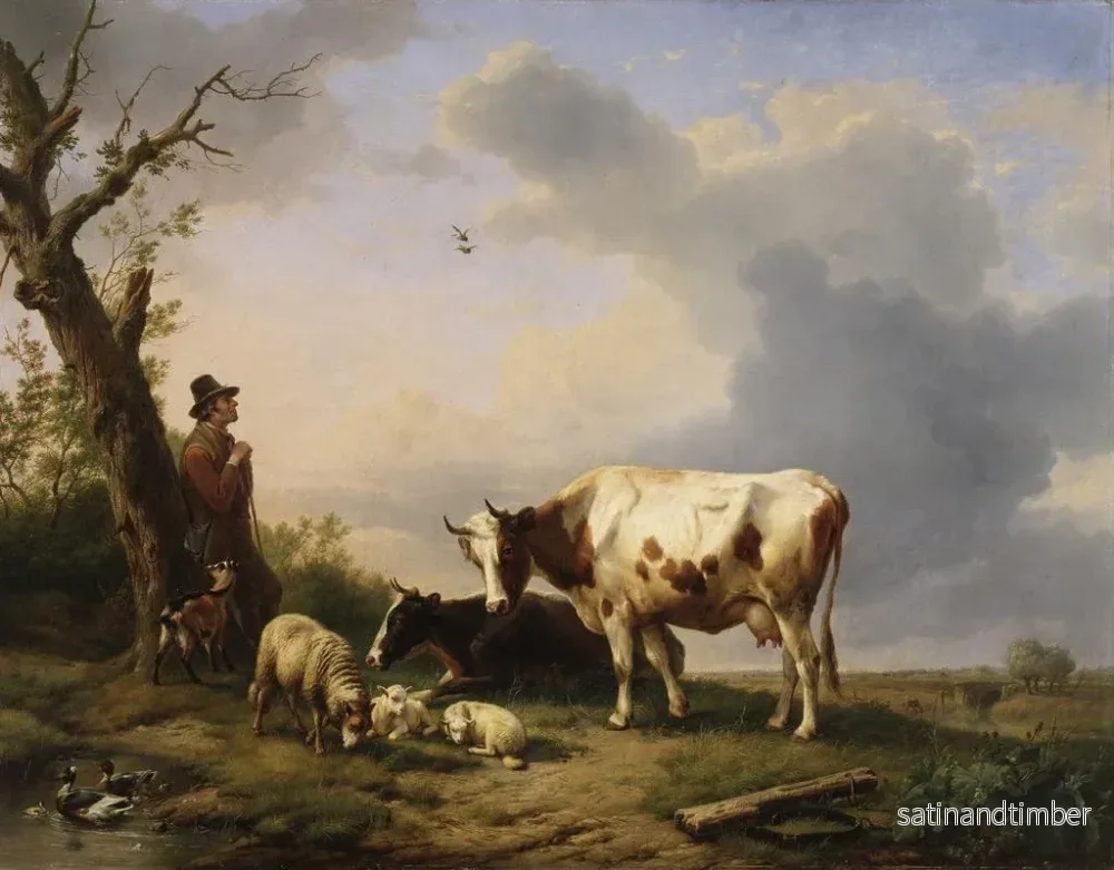 Reproduktion av målningen Landskap med djur - Eugène Joseph Verboeckhoven - Bild 2