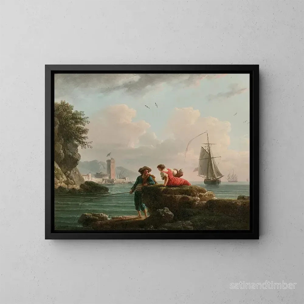 Reproduktion av målningen Fiskare vid en medelhavskust - Claude-Joseph Vernet