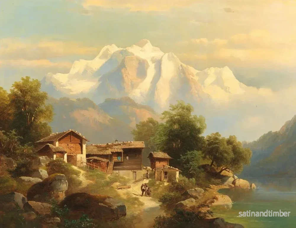 Reproduktion av målningen Scen i Schweiz - Franz Barbarini - Bild 2