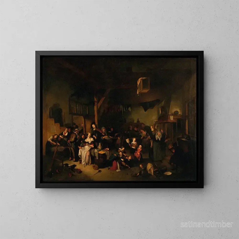 Reproduktion av målningen Scène de taverne - Richard Brakenburgh