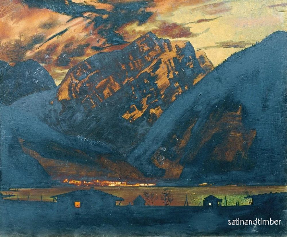 Reproduktion av målningen Zell am See på natten - Klemens Brosch - Bild 2