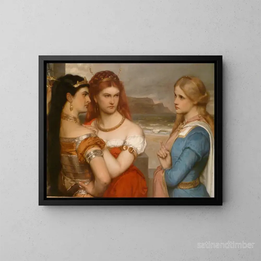 Reproduktion av målningen Les trois filles du roi Lear - Gustav Pope