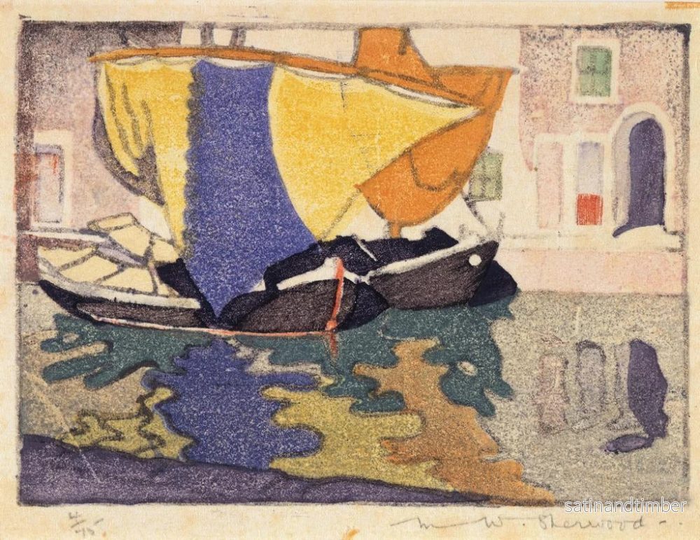 Reproduktion av målningen av Venedigs fiskebåtar - Maud Sherwood - Bild 2