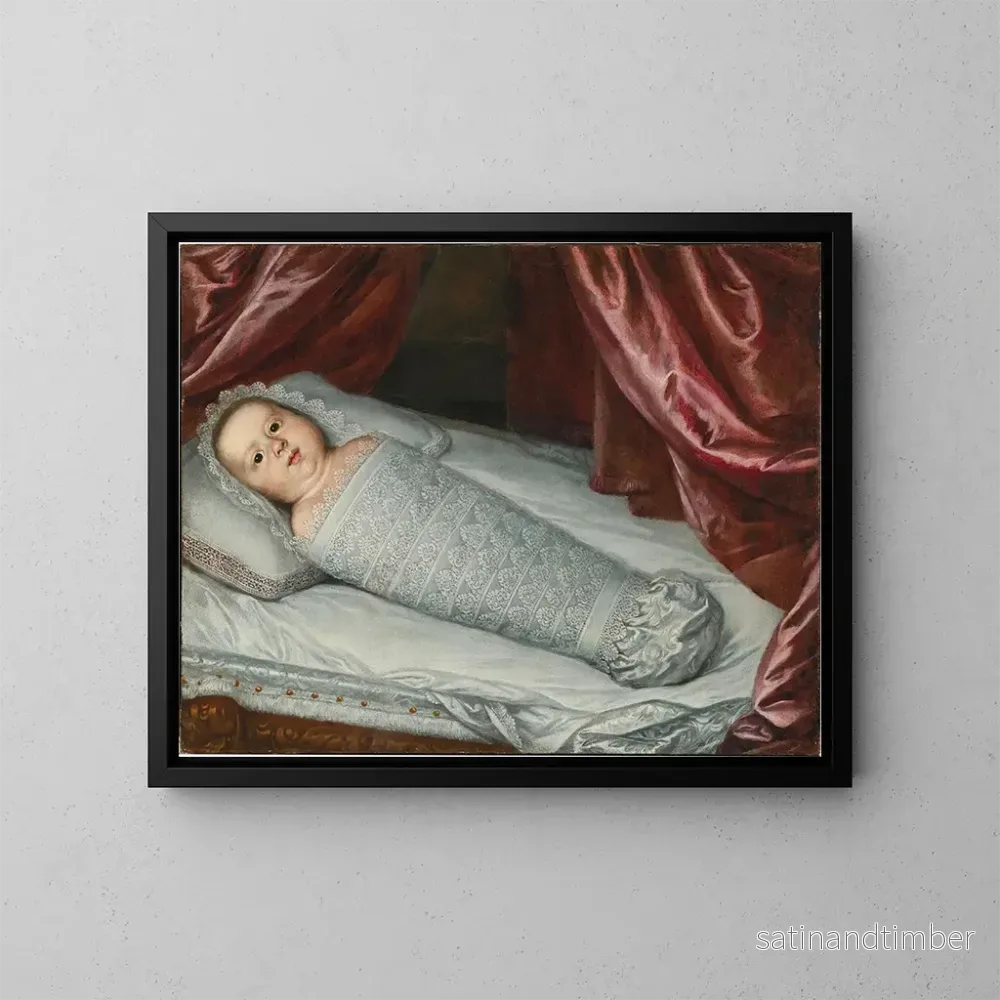 Reproduktion av målningen Porträtt av spädbarnet Cosimo III de Médicis i blöjor - Juste Sustermans