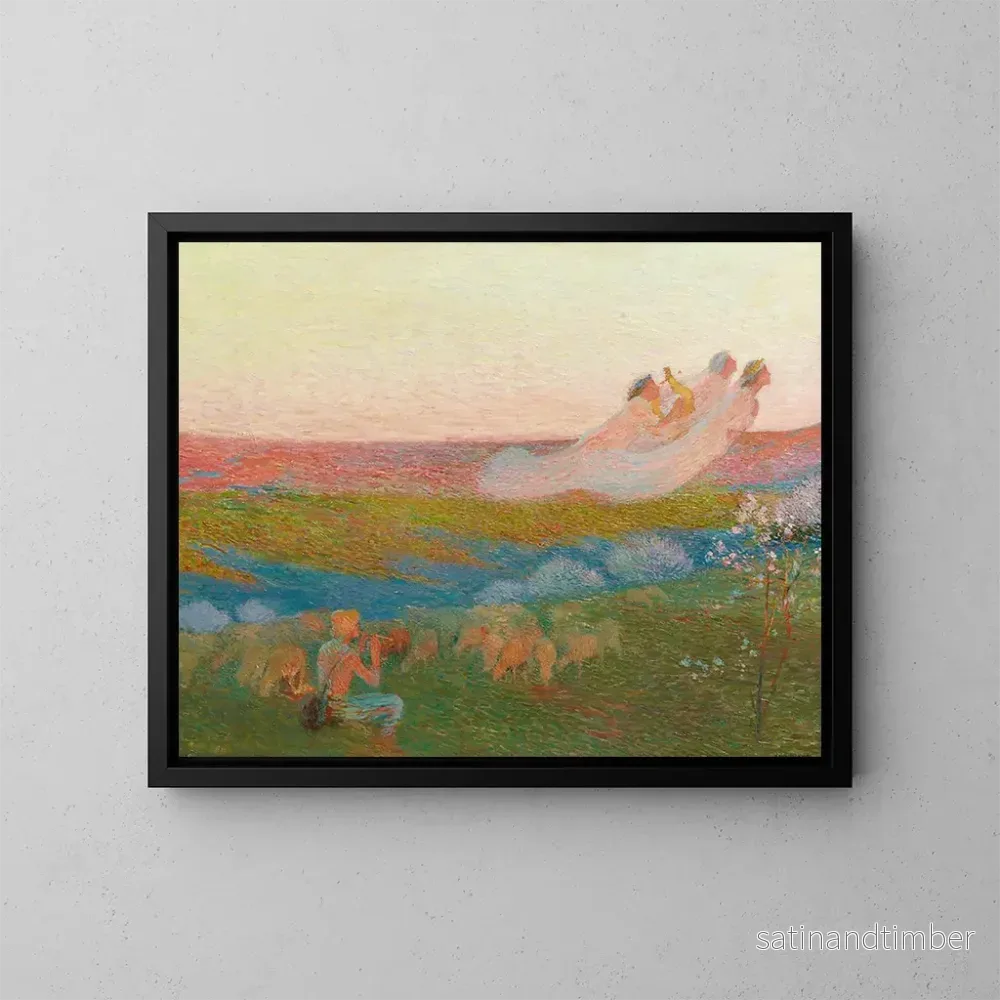 Reproduktion av målningen Berger och hans tre musor - Henri Martin