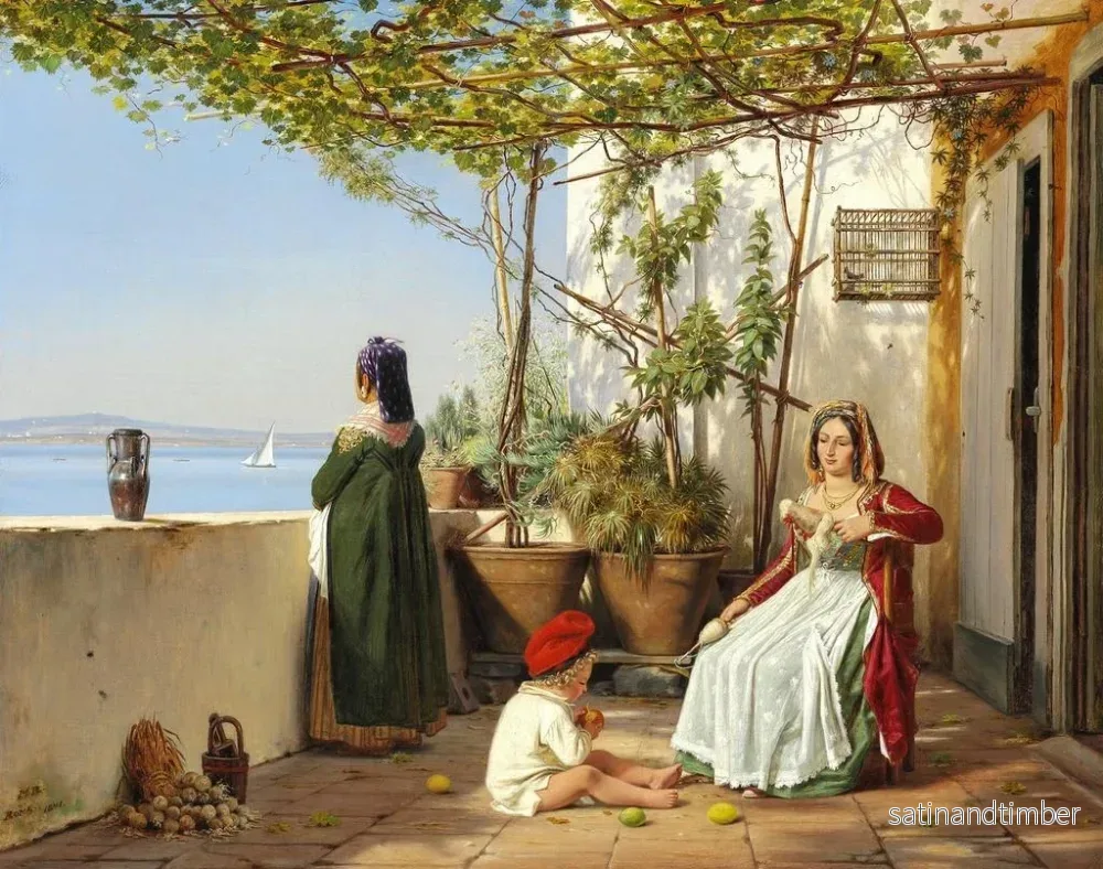 Reproduktion av målningen Loggia de Procida med figurer - Martinus Rørbye - Bild 2