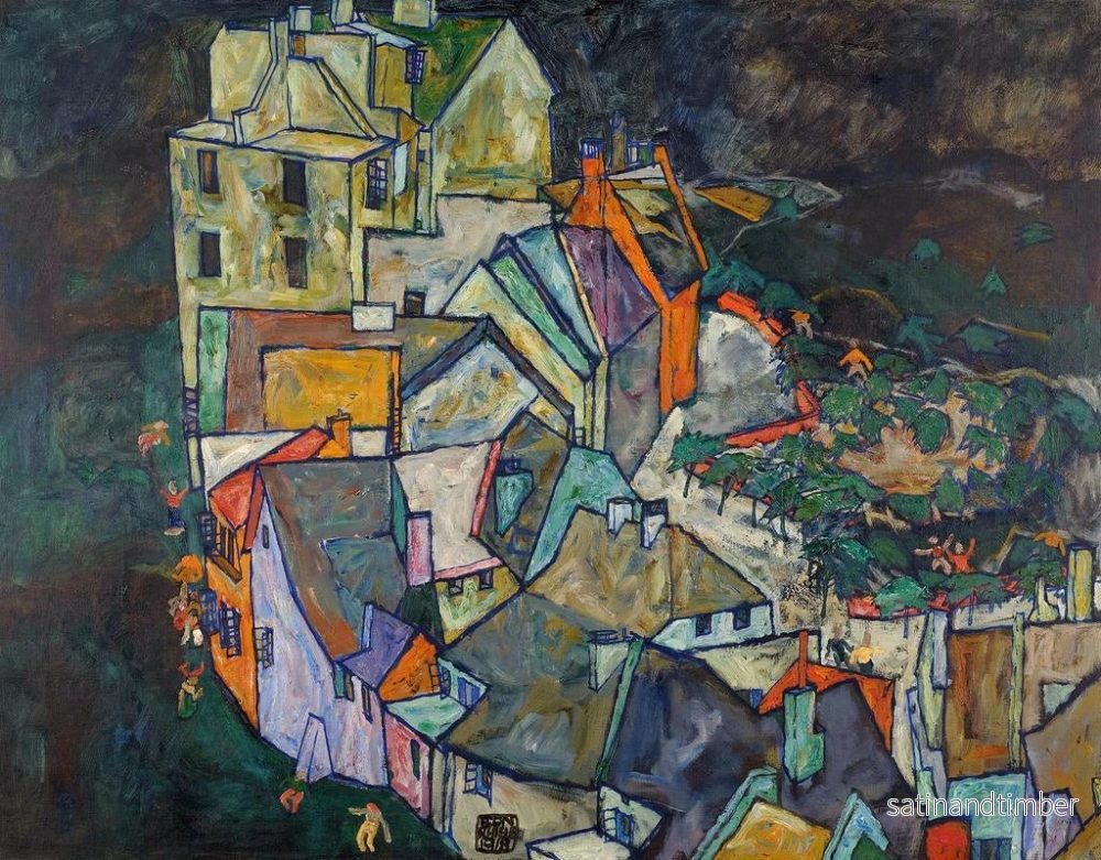 Reproduktion av målningen av stadens slut eller porträttskiss - Egon Schiele - Bild 2