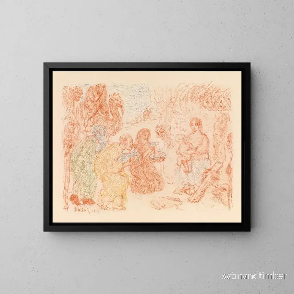 Reproduktion av målningen L'Adoration des Mages - James Ensor