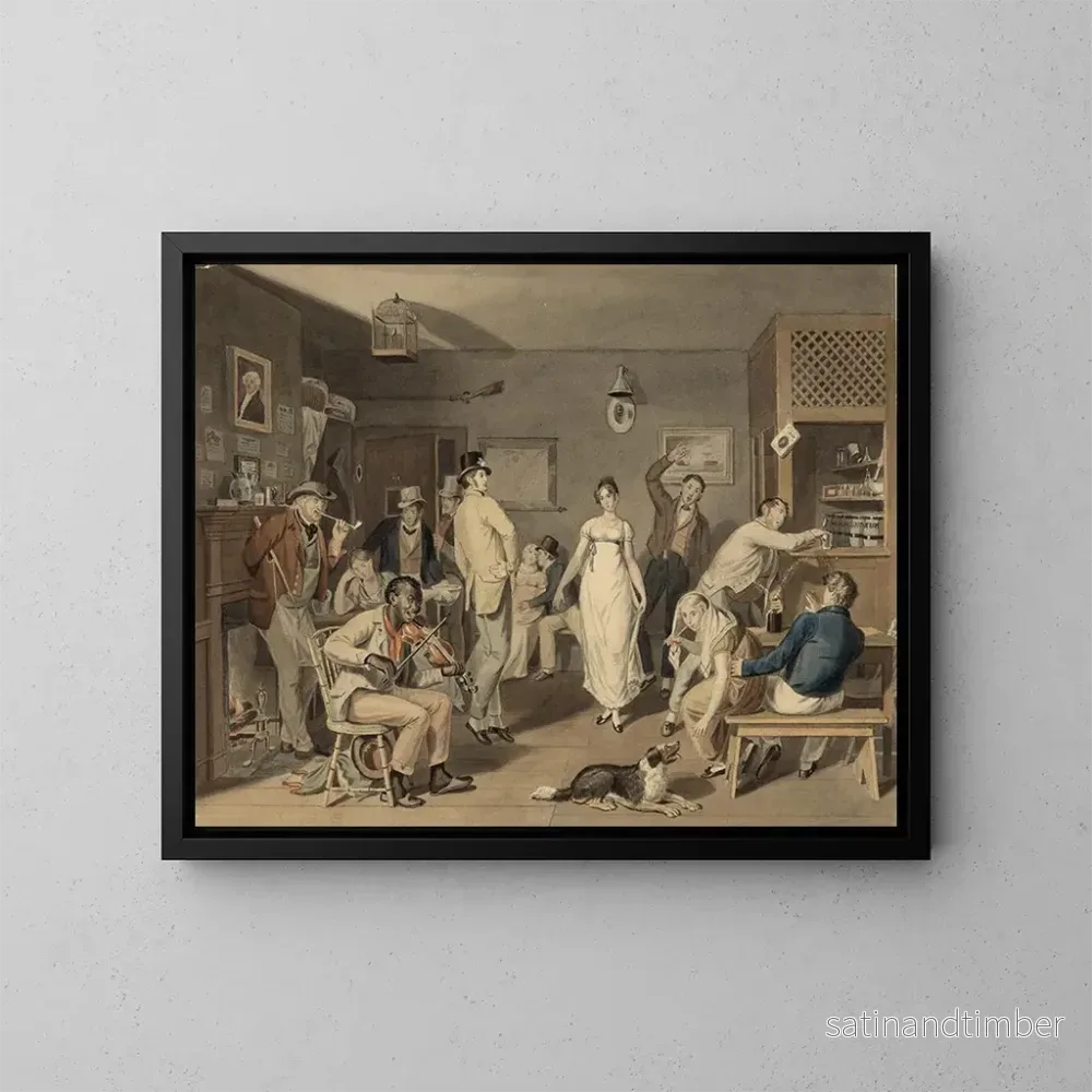 Reproduktion av målningen Dans i en bar - John Lewis Krimmel