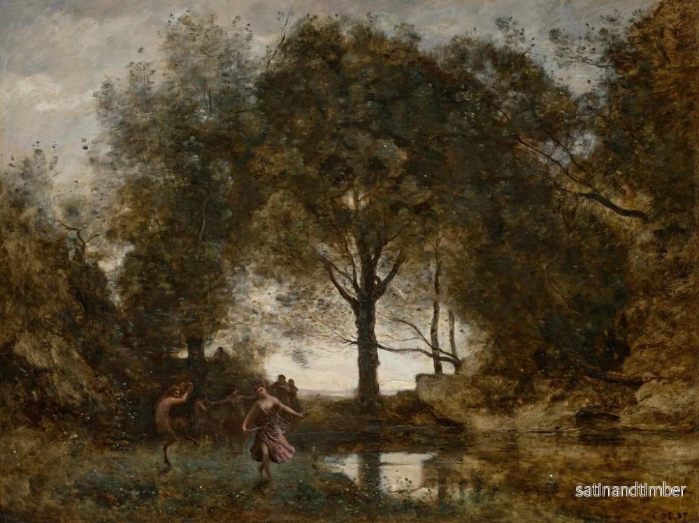 Reproduktion av målningen Nymfer och fauner - Jean-Baptiste-Camille Corot - Bild 2