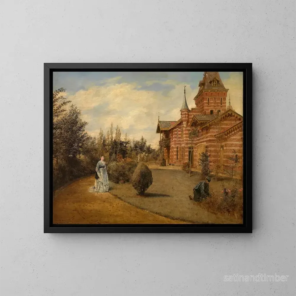 Reproduktion av målningen La maison de campagne de Gustave Coteaux - Henri de Braekeleer