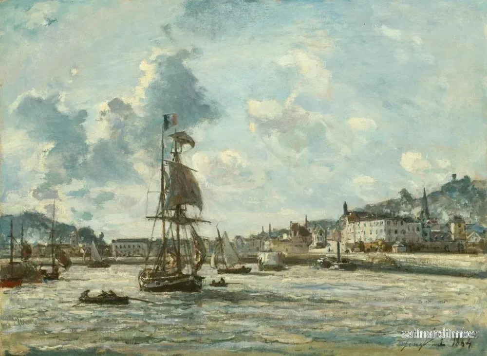 Reproduktion av målningen Entréen till hamnen i Honfleur - Johan Barthold Jongkind - Bild 2