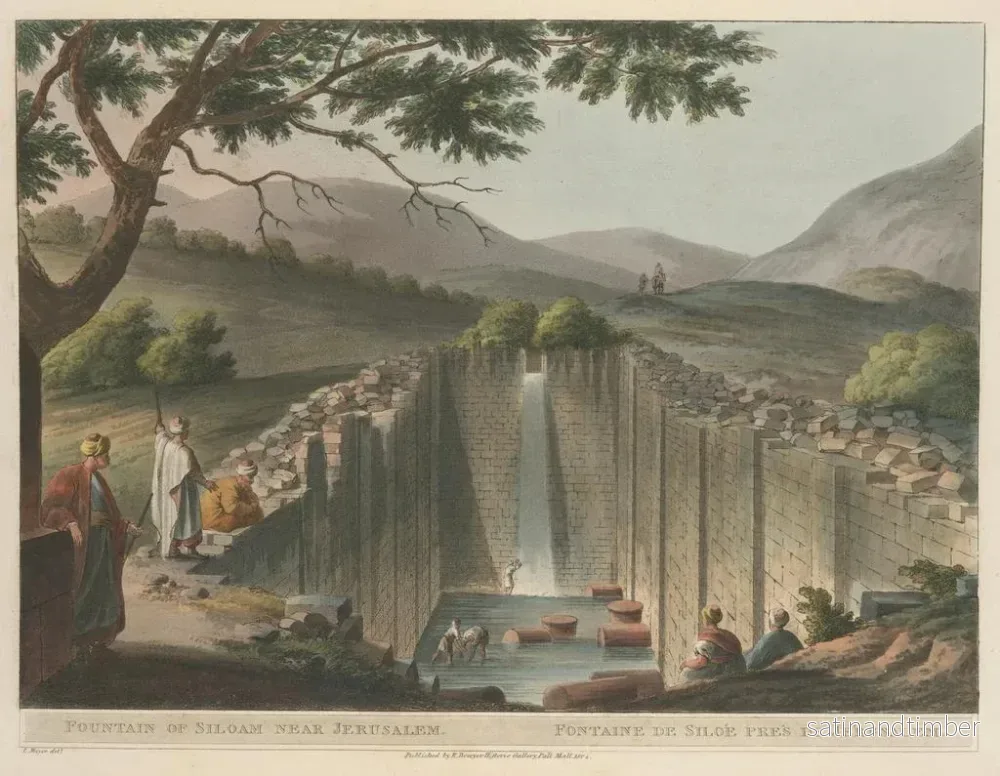 Reproduktion av målningen Fontaine de Siloé nära Jerusalem - Luigi Mayer - Bild 2