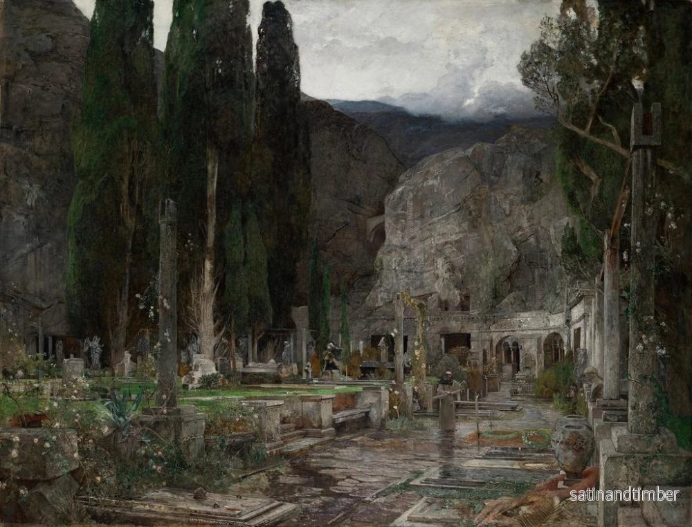 Reproduktion av målningen Pax Le kyrkogården Gravosa nära Ragusa - Emil Jakob Schindler - Bild 2