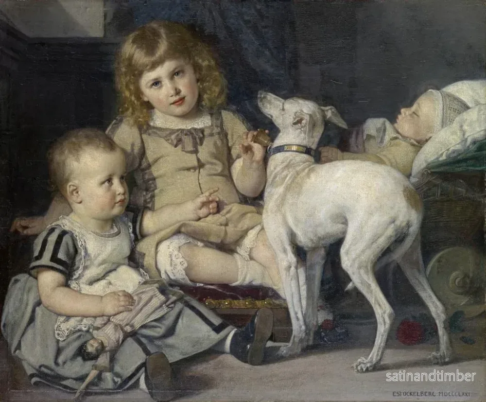 Reproduktion av målningen Les Enfants de l'artiste - Ernst Stückelberg - Bild 2