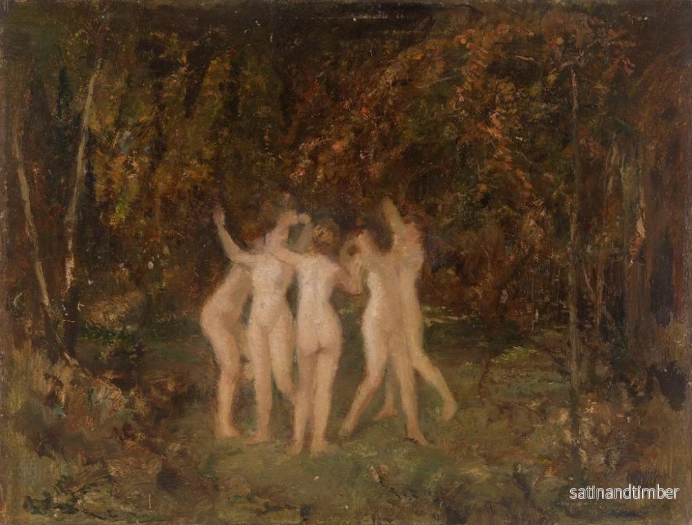 Reproduktion av målningen Nymphe dans la forêt - Hippolyte Boulenger - Bild 2