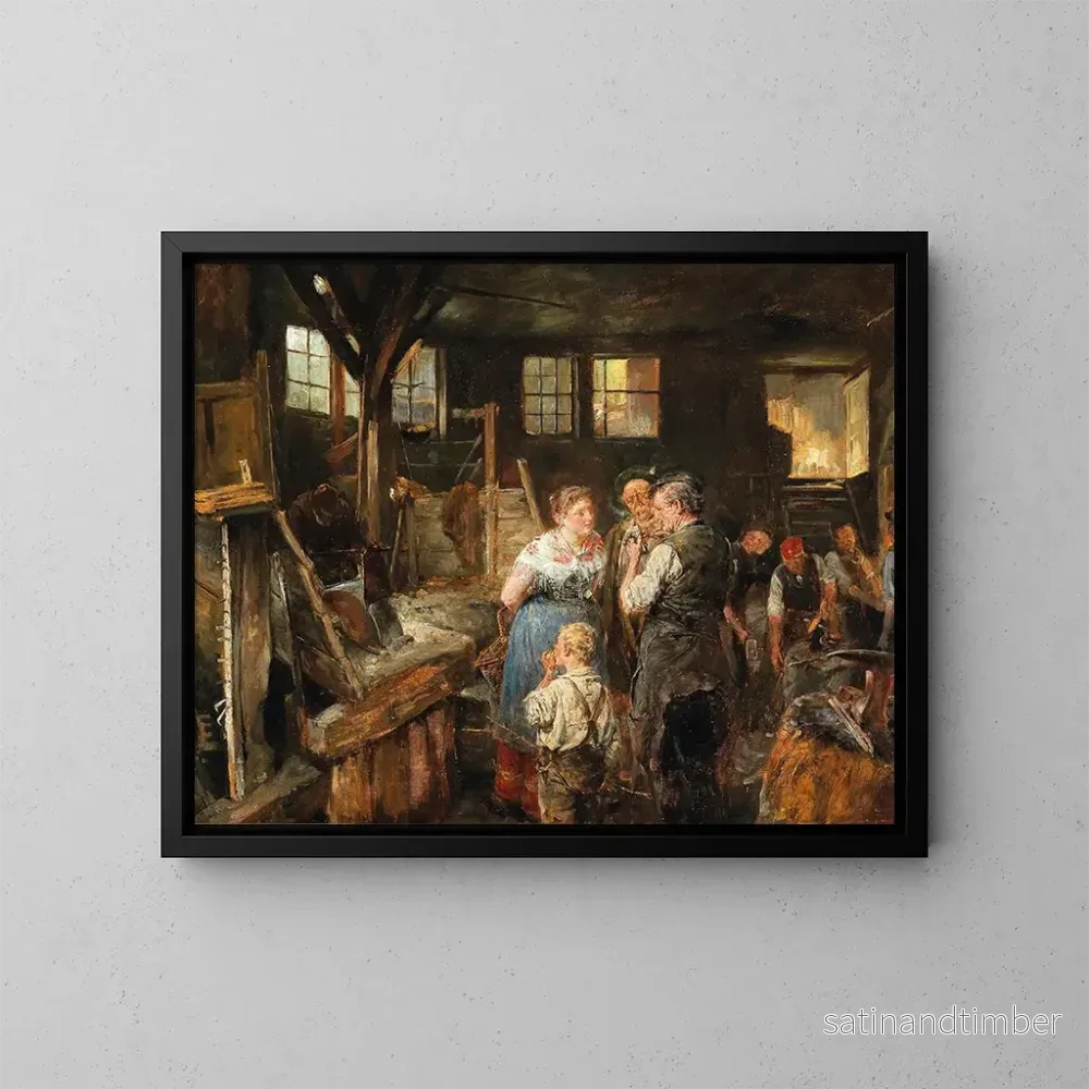 Reproduktion av målningen i smedjan - Carl Wilhelm Anton Seiler