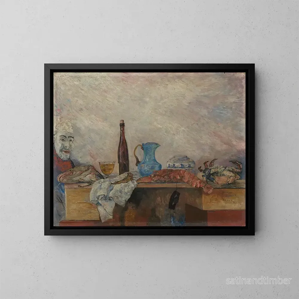 Reproduktion av målningen Mask och skaldjur - James Ensor