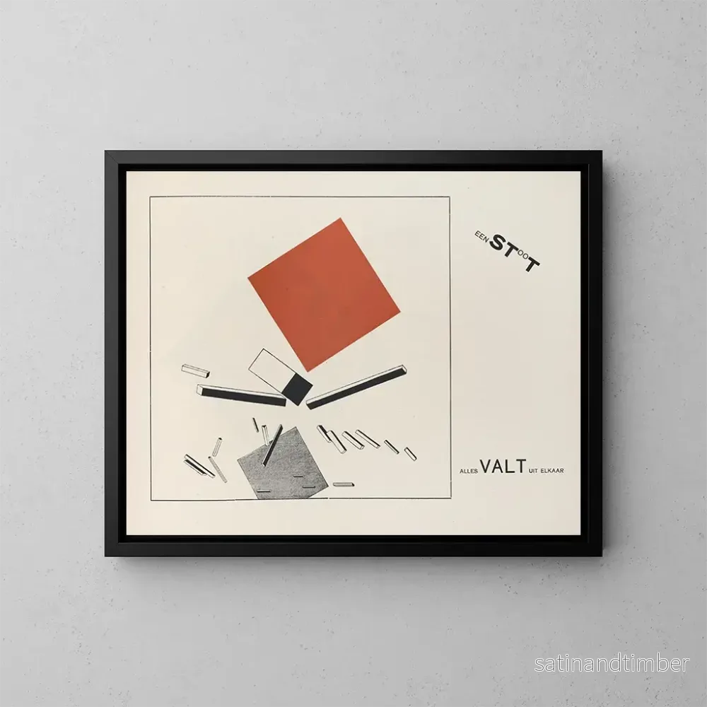 Reproduktion av målningen Att bli suprematist av två färger i sex konstruktioner Pl 9 - El Lissitzky