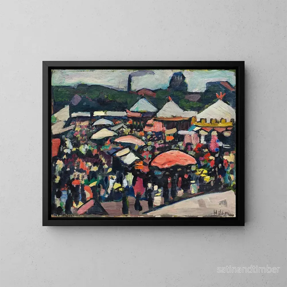 Reproduktion av målningen Foire au Kesselbrink à Bielefeld - Hermann Stenner