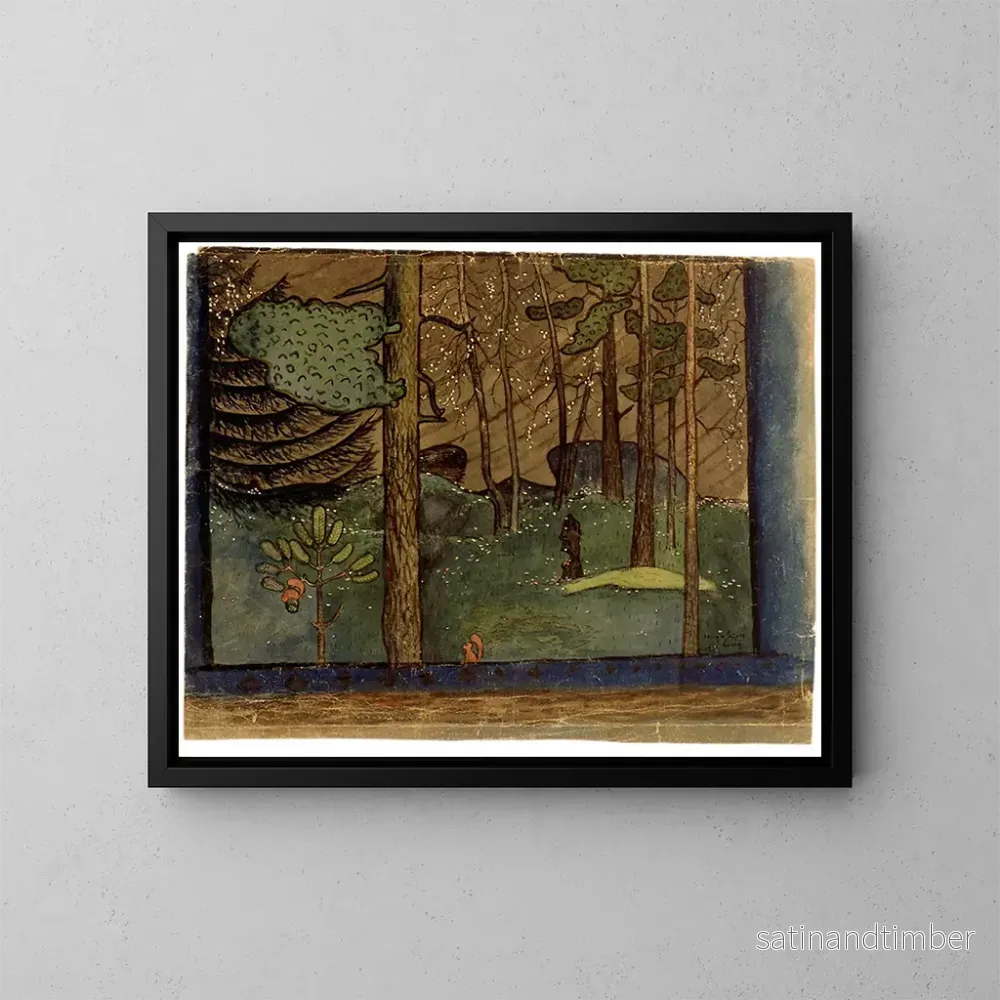 Reproduktion av målningen Höst i skogen - Hugo Simberg