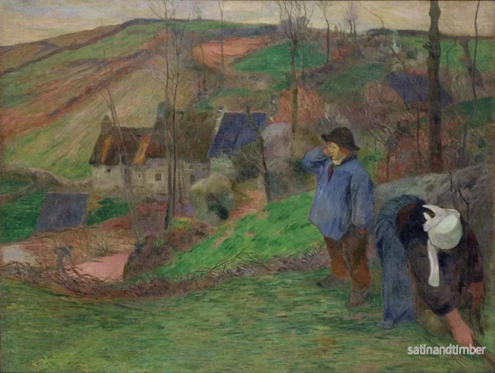 Konsttryck Vinter i Pont-Aven, bretonsk pojke och axplockerska (1888) av Paul Gauguin - Bild 2