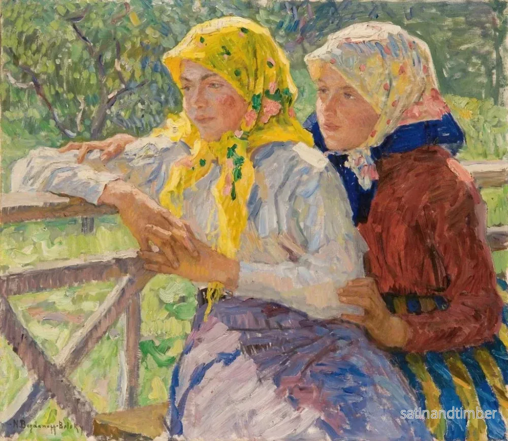 Reproduktion av målningen Filles latgaliennes - Nikolai Bogdanov-Belsky - Bild 2