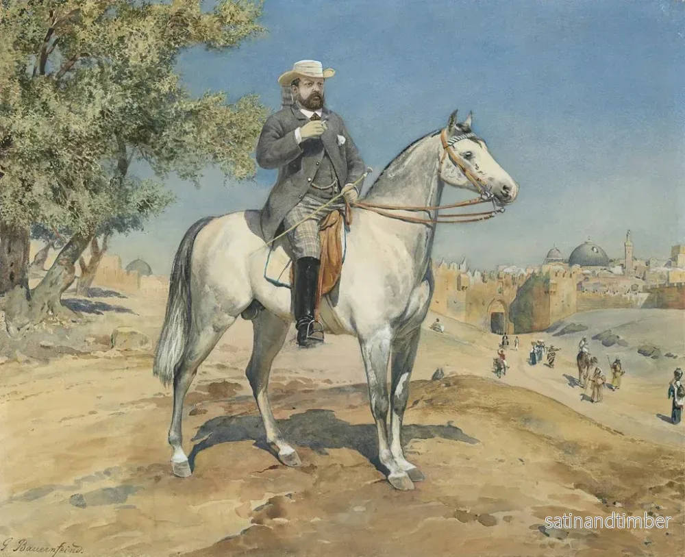 Reproduktion av målningen En ryttare nära en dörr i Jerusalem - Gustav Bauernfeind - Bild 2
