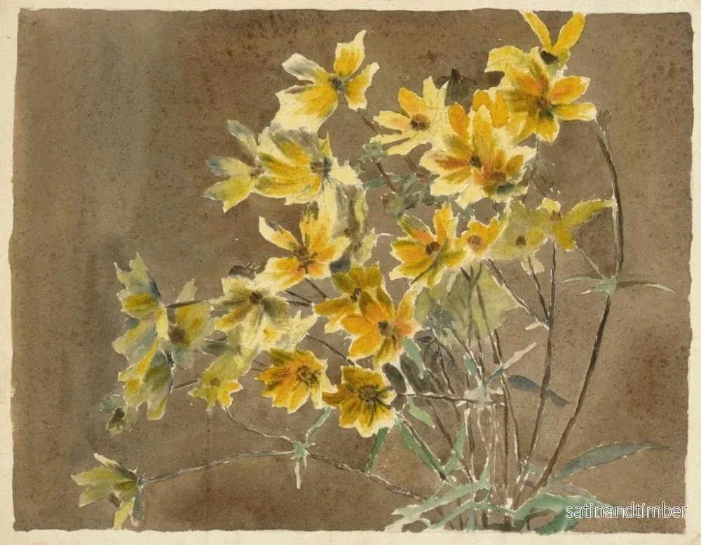 Reproduktion av målningen av gult och orange blommor - Hannah Borger Overbeck - Bild 2