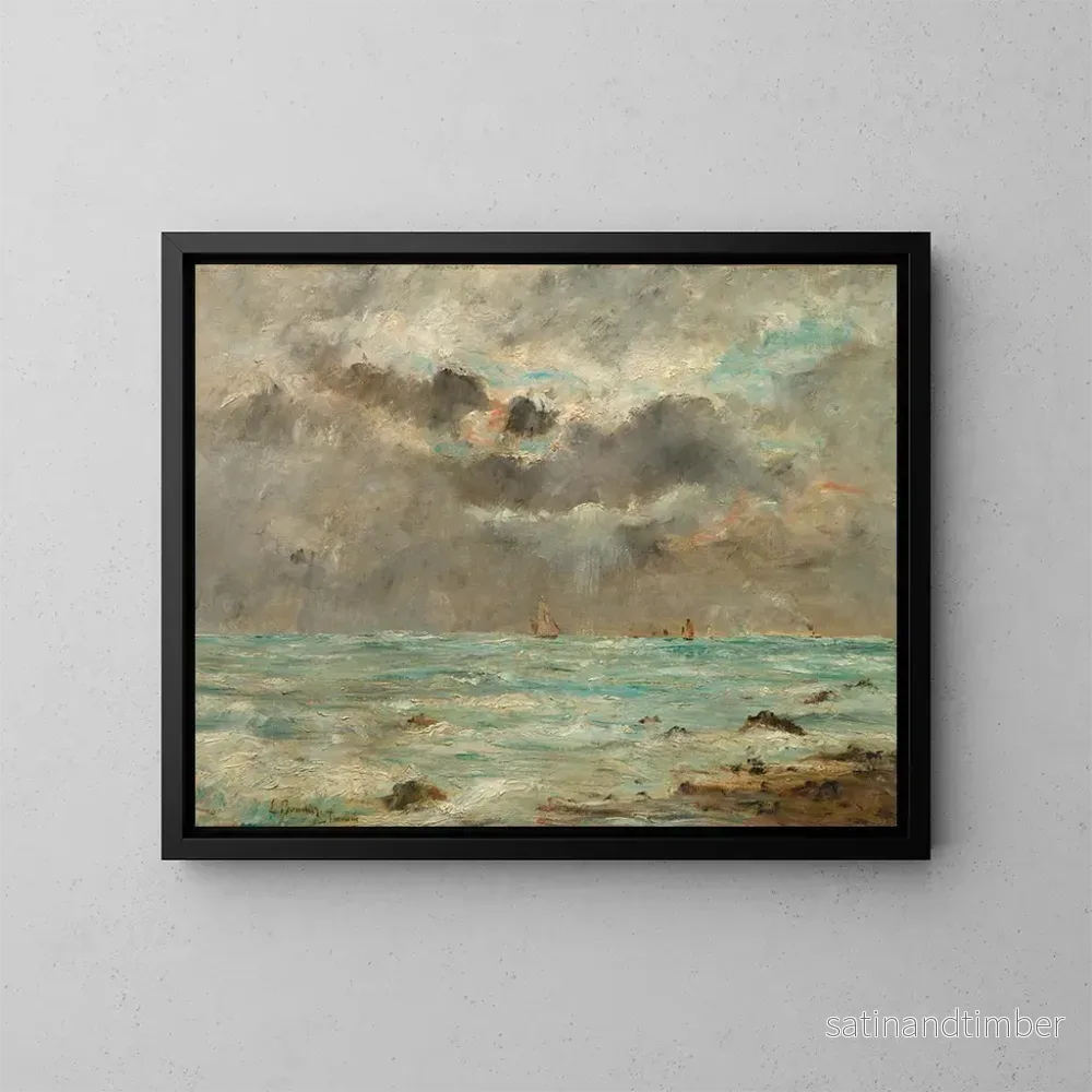 Reproduktion av målningen La Côte à Trouville - Eugène Boudin