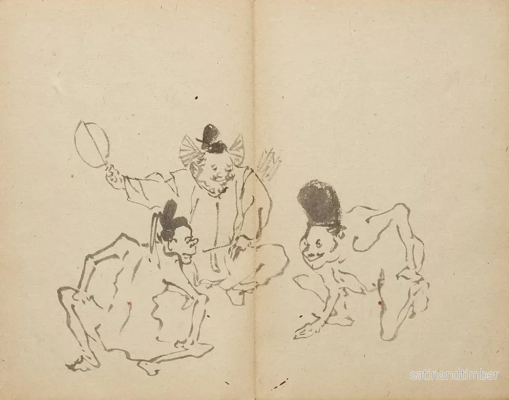Reproduktion av målningen Match de lutte - Kawanabe Kyōsai - Bild 2