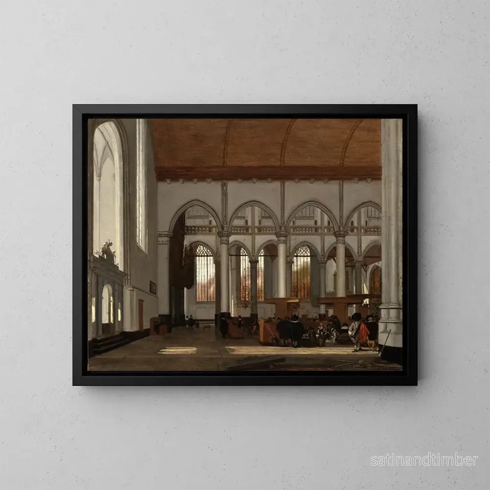 Reproduktion av målningen av Interiör av Oude Kerk i Amsterdam – Emanuel de Witte Reproduktion av målningen av Interiör av Oude Kerk i Amsterdam – Emanuel de Witte
