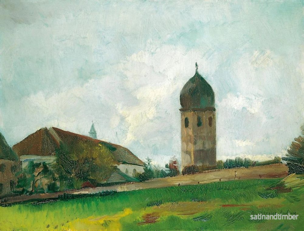 Reproduktion av målningen av klostrets byggnad med klocktorn, kvinnornas ö - Hiasl Maier-Erding - Bild 2