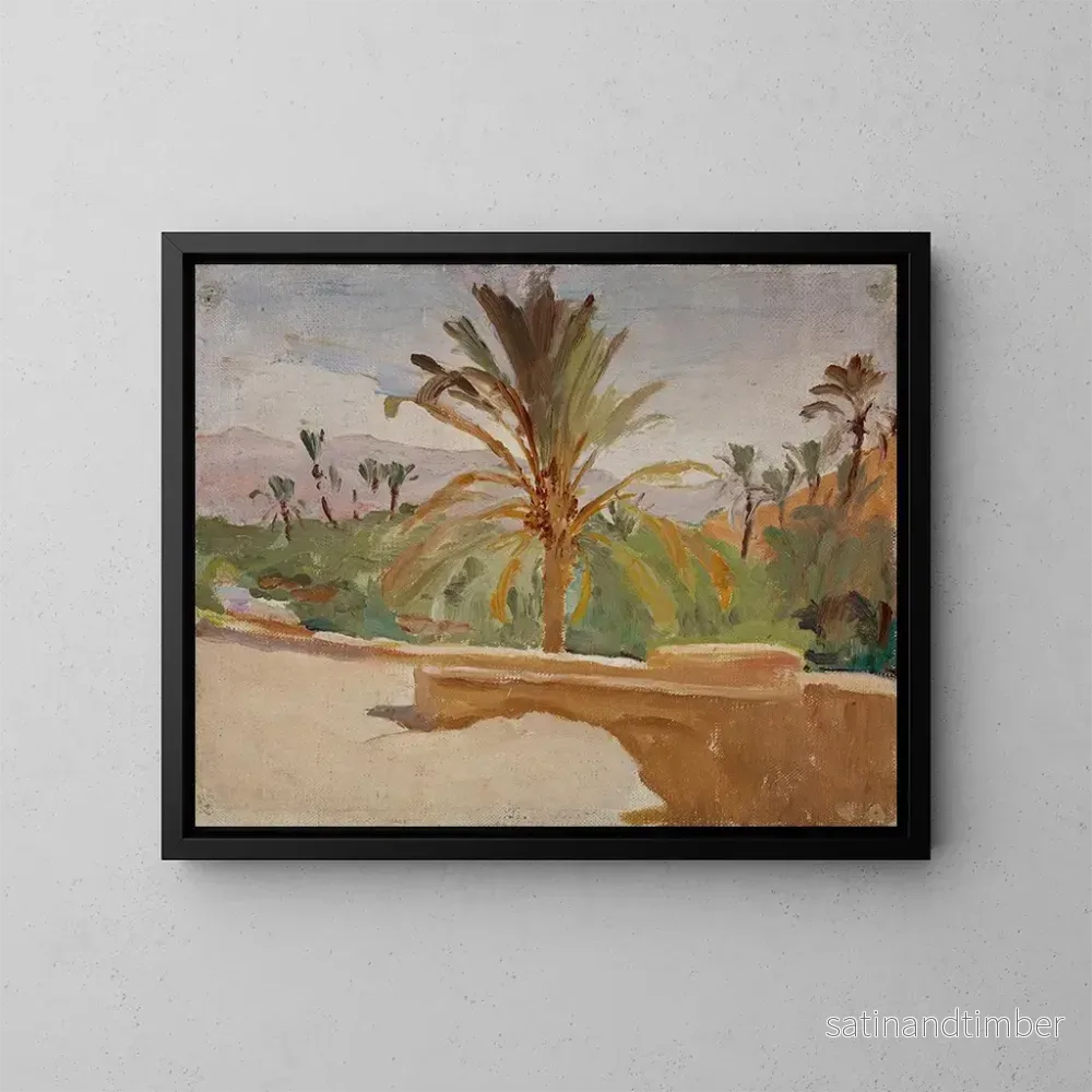 Reproduktion av målningen Oasis de Biskra med palmer - Jan Cybis