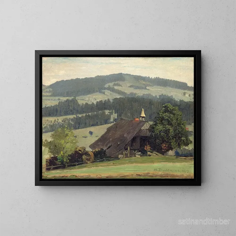 Reproduktion av målningen Ferme Ospelehof i Hinterzarten - Hermann Dischler