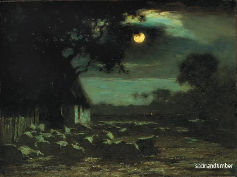Reproduktion av målningen Lune sur le parc à moutons - Horatio Walker - Bild 2