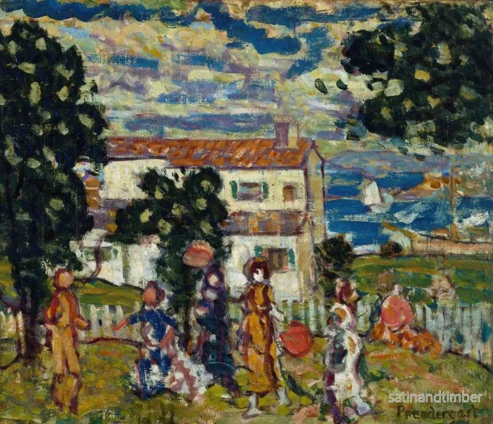 Reproduktion av målningen av byn i New England - Maurice Prendergast - Bild 2