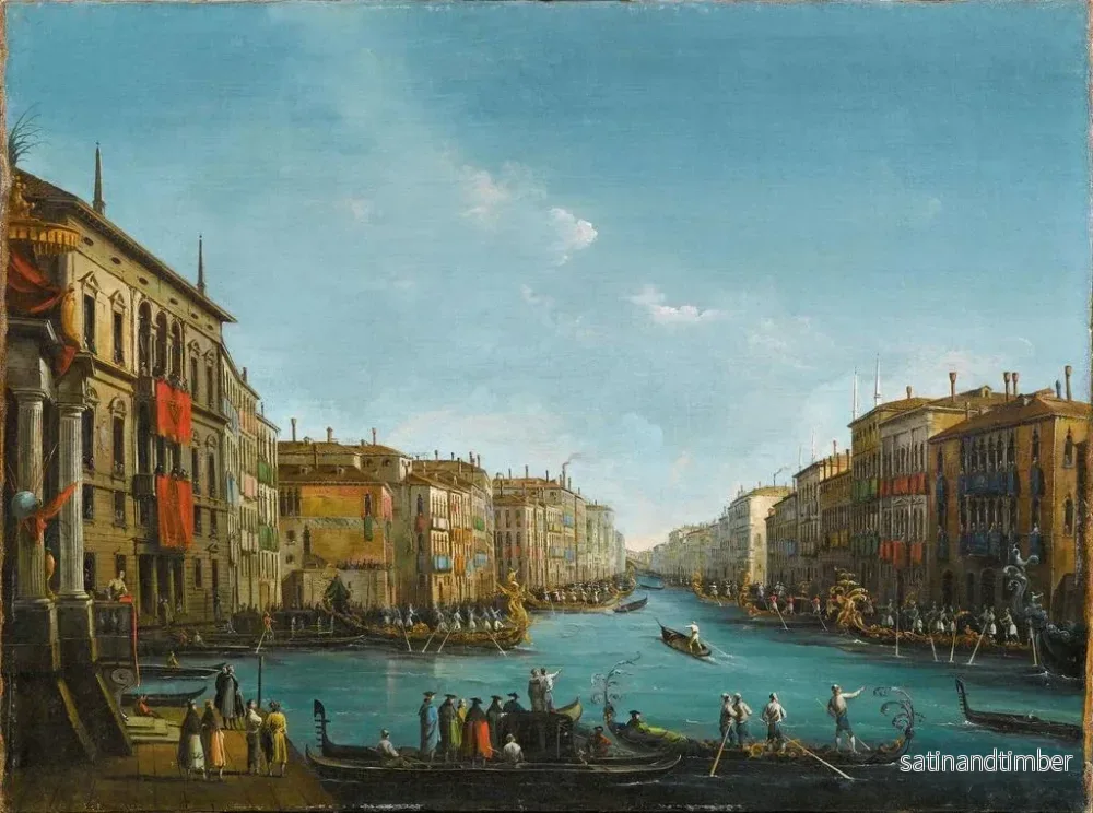Reproduktion av målningen La régate sur le Grand Canal à Venise - Giuseppe Bernardino Bison - Bild 2