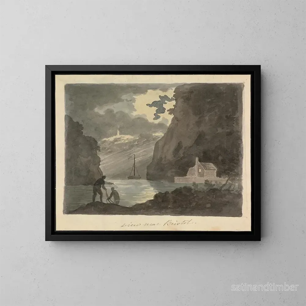 Reproduktion av målningen Vue nära Bristol - Edward Francis Burney